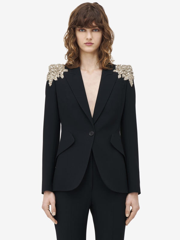ALEXANDER MCQUEEN - Peak Shoulder Embellished Jacket - Item 830148QEAAA